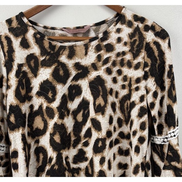 Amana Tops - Amana Leopard print Women Small Top Animal Print Flare Long Sleeve Blouse
